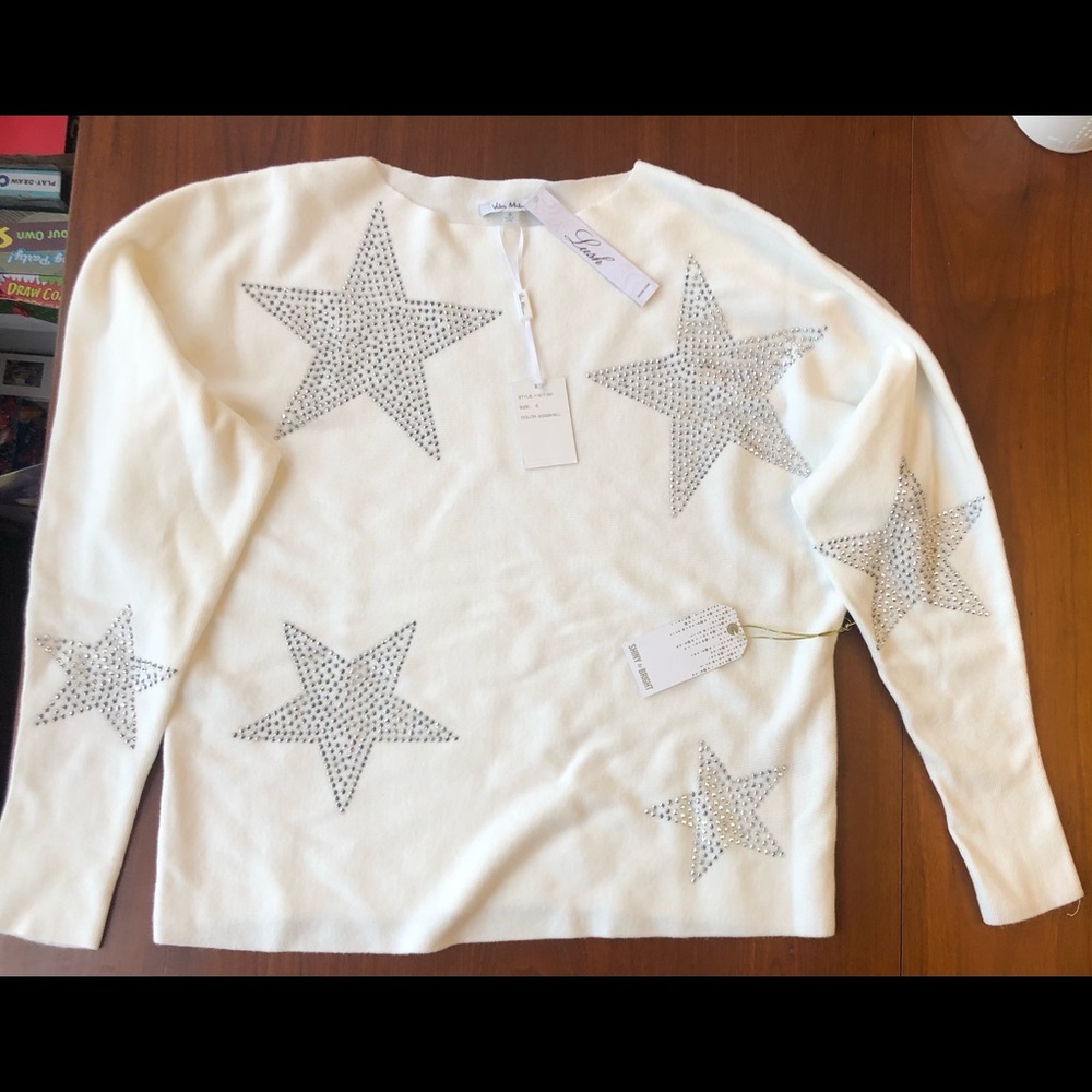Eggshell White Star Studded Sweater - Vila Milano